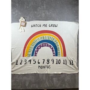 NEW Primitives By Kathy Milestone Blanket Rainbow Cotton Nursery Prop Gift